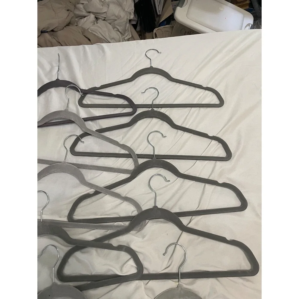 Lot of 10 multi grey Velvet Hangers Non-Slip Slim